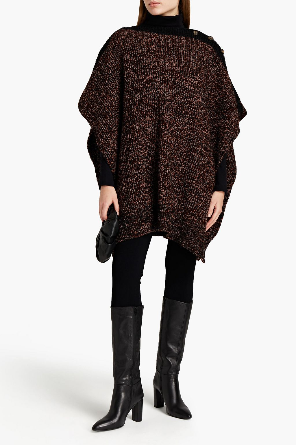 M MISSONI Marled ribbed-knit poncho