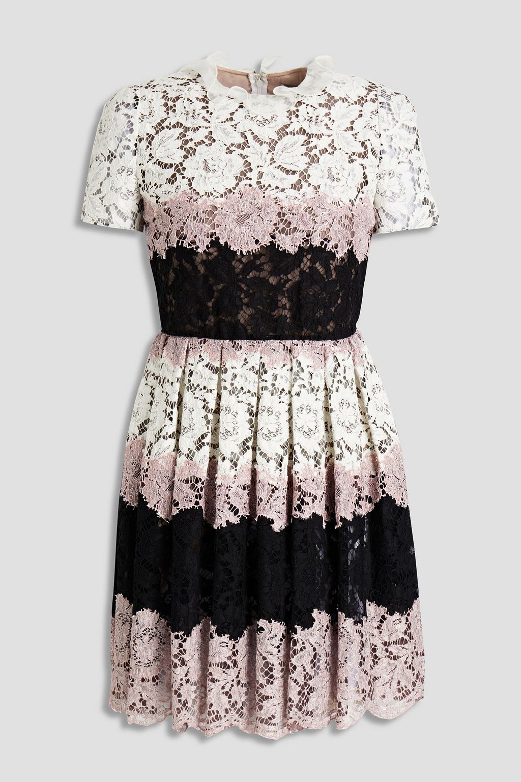 VALENTINO バレンチノ フローラルレース ミニ丈 シアードレス　38 VALENTINO バレンチノ フローラルレース ミニ丈 シアードレス38