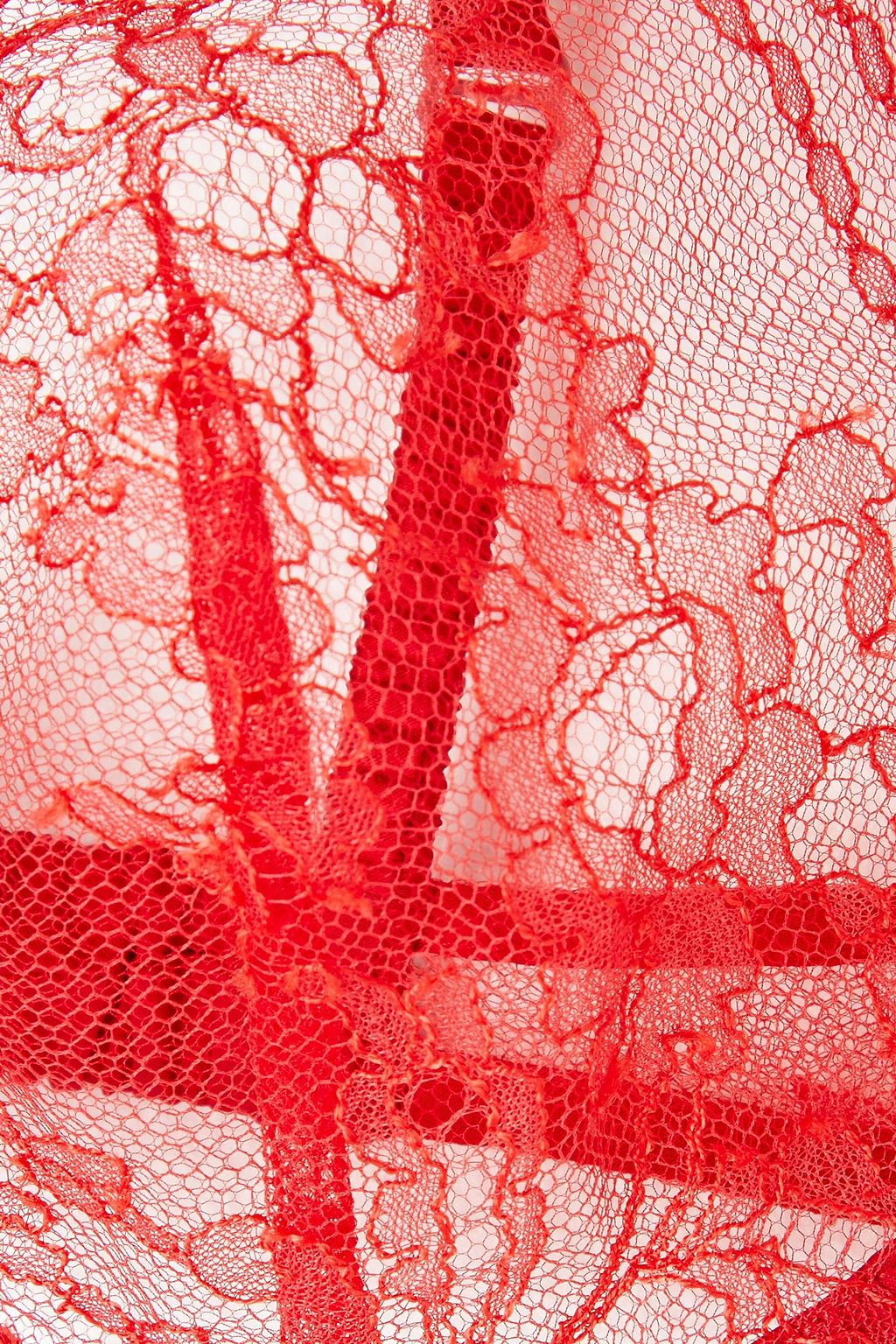 CARINE GILSON Satin-trimmed Chantilly lace balconette bra