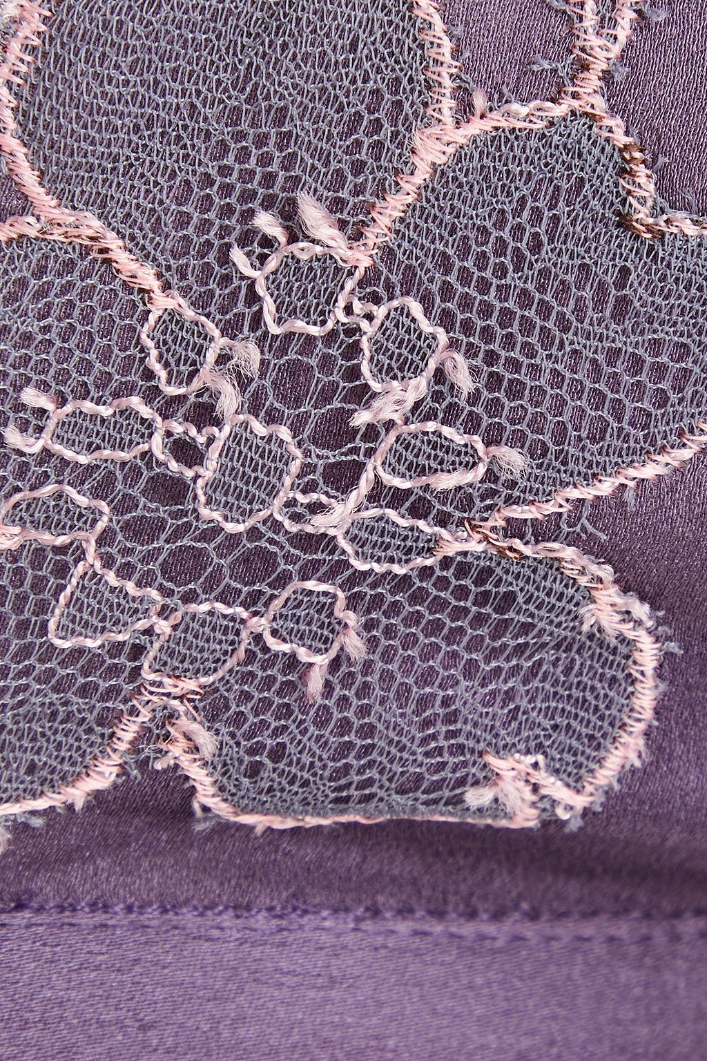 CARINE GILSON Lace-trimmed silk-blend crepe de chine triangle bra