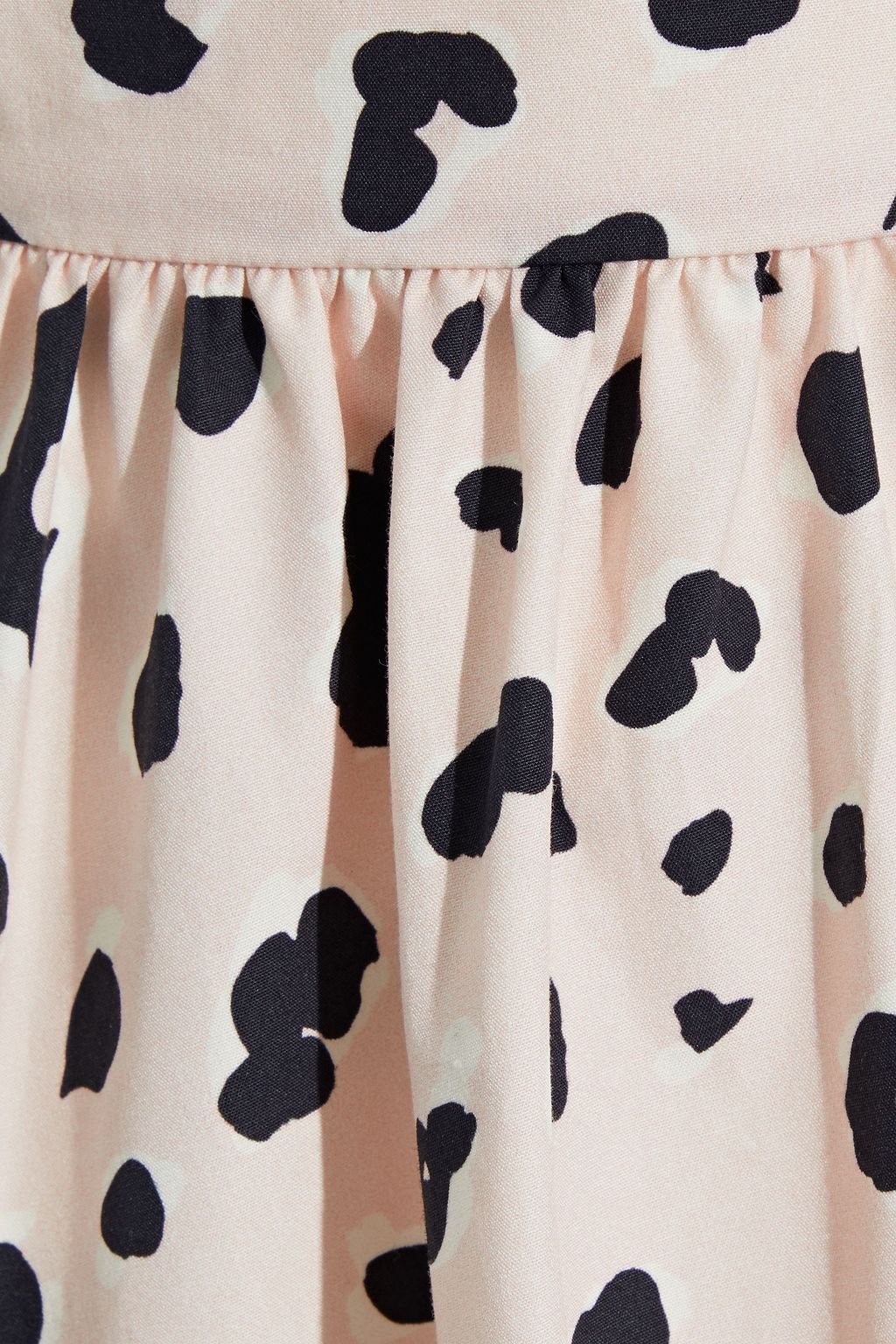 VALENTINO GARAVANI Gathered printed cotton-poplin mini dress