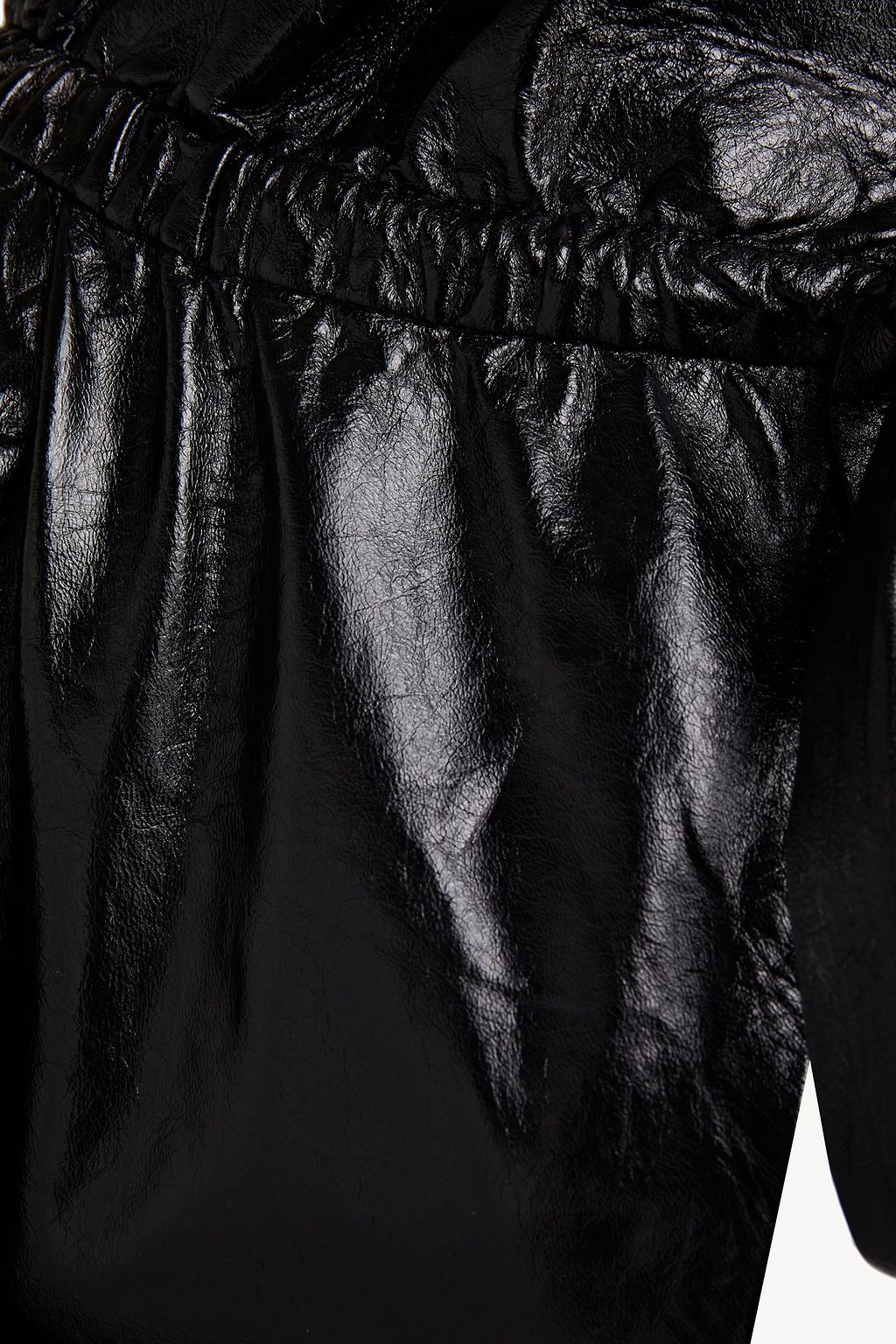 VALENTINO GARAVANI Gathered textured-leather cape