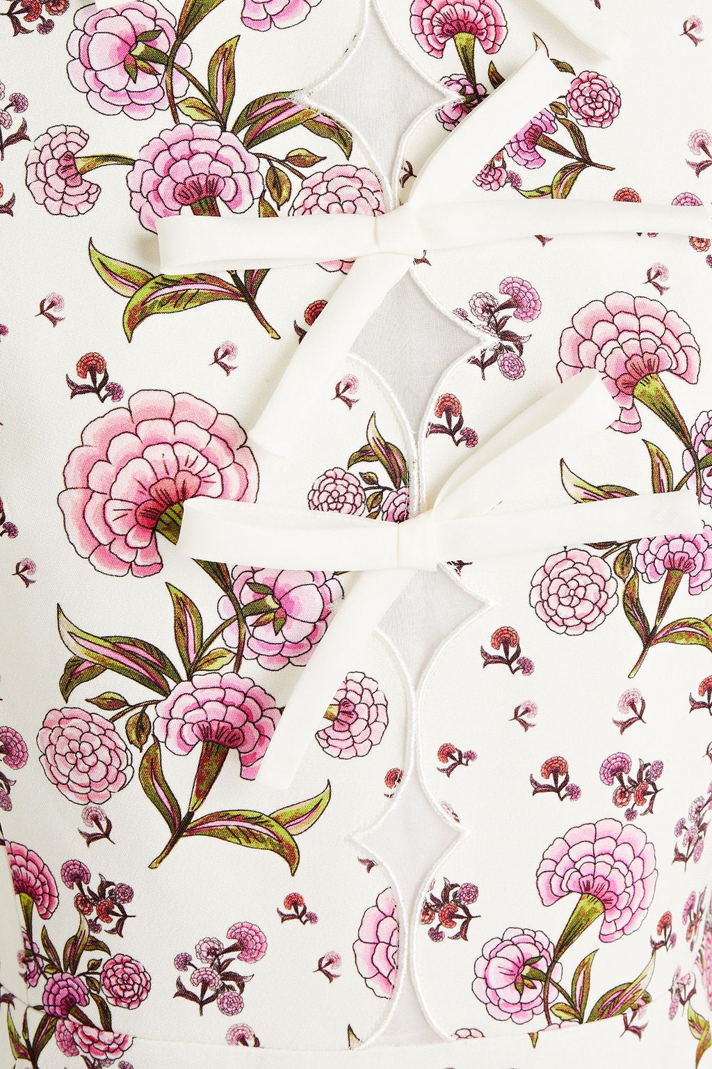 GIAMBATTISTA VALLI Bow-embellished floral-print crepe dress