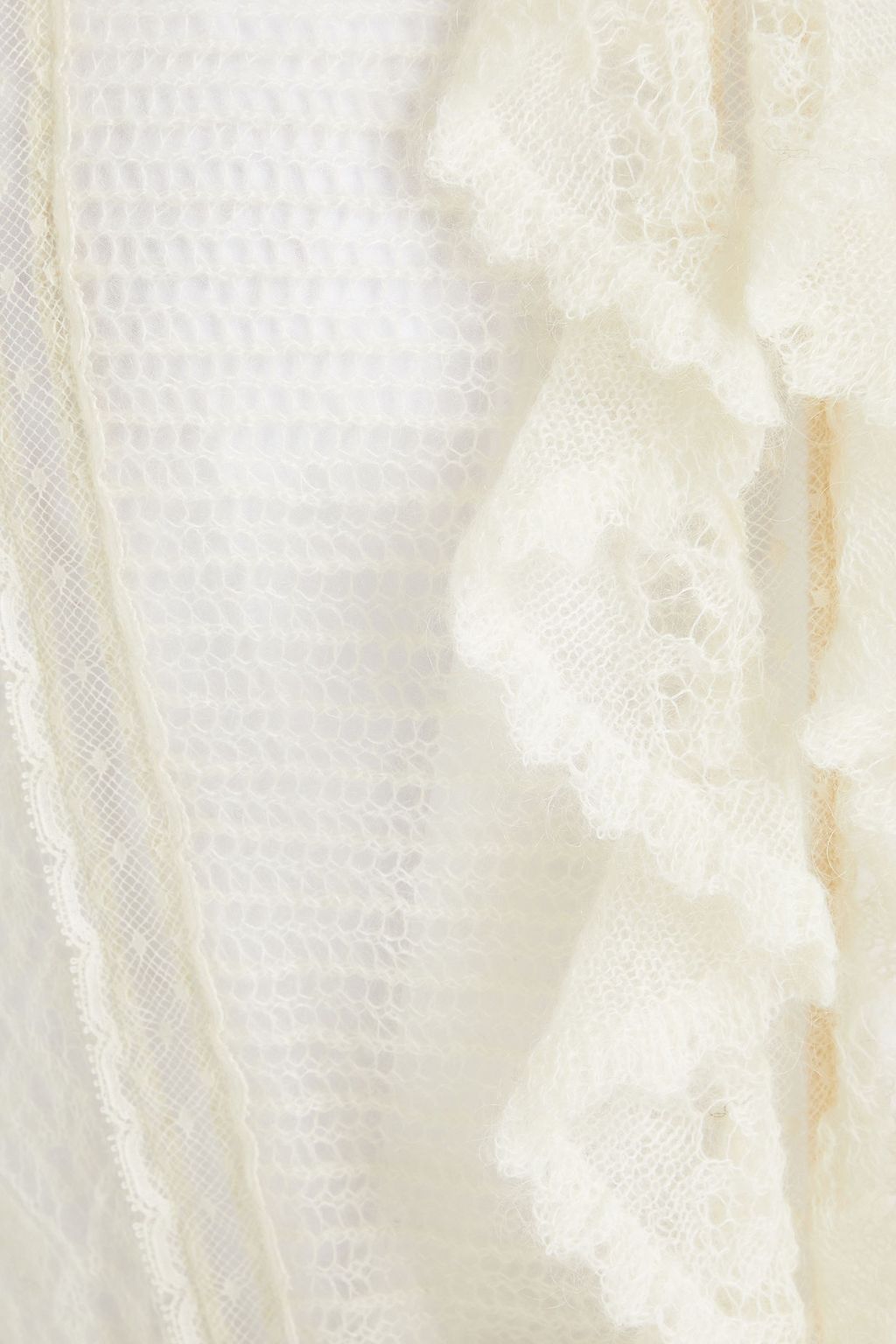 VALENTINO GARAVANI Tiered ruffled pointelle-knit midi dress