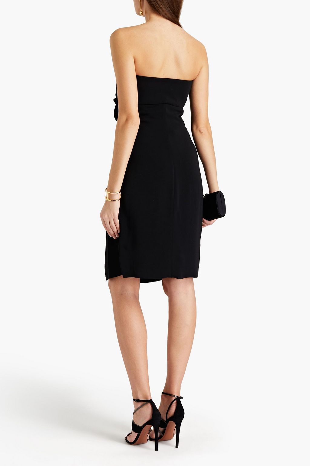 VALENTINO GARAVANI Strapless ruffled stretch-crepe dress