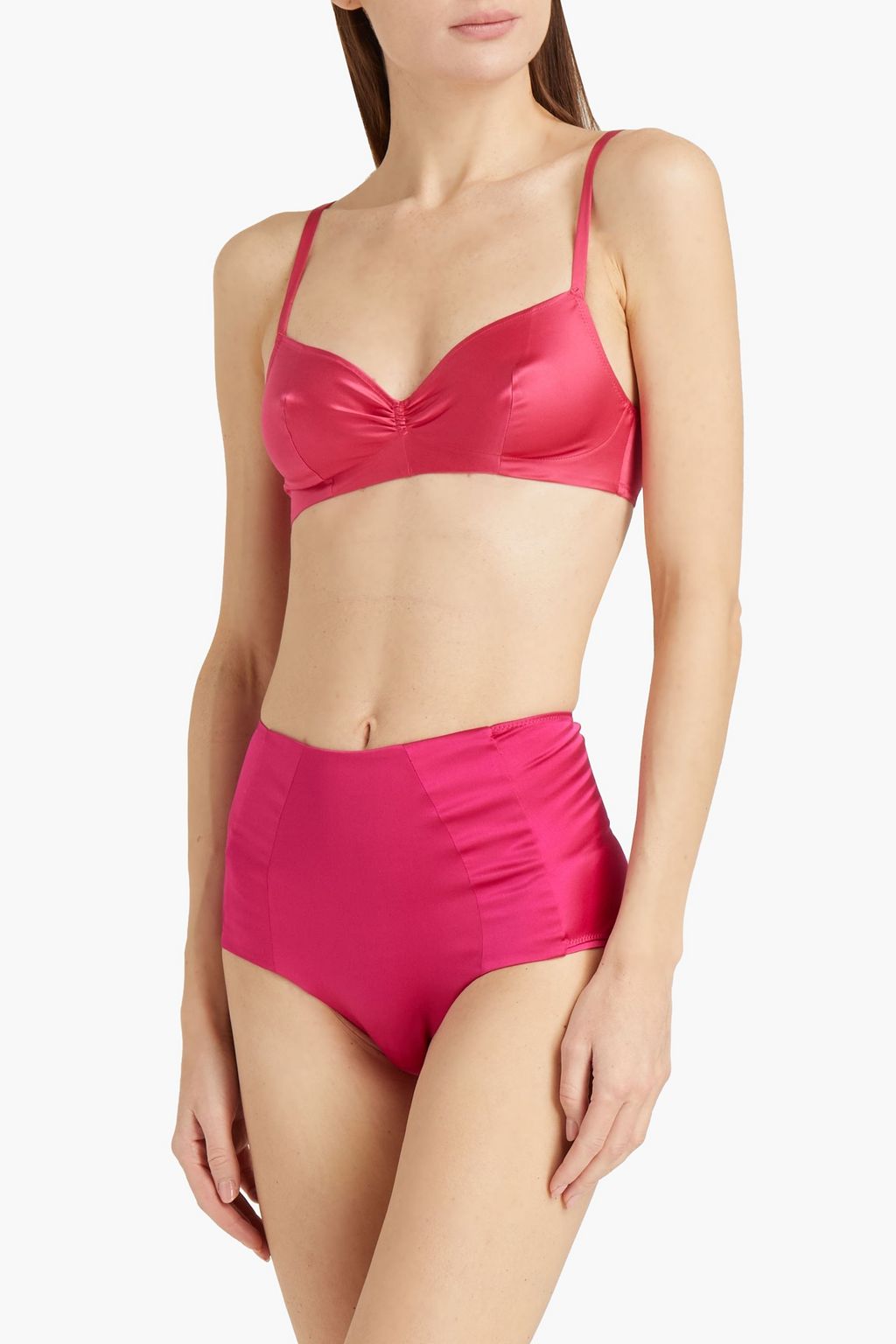 CARINE GILSON Stretch-silk satin high-rise briefs