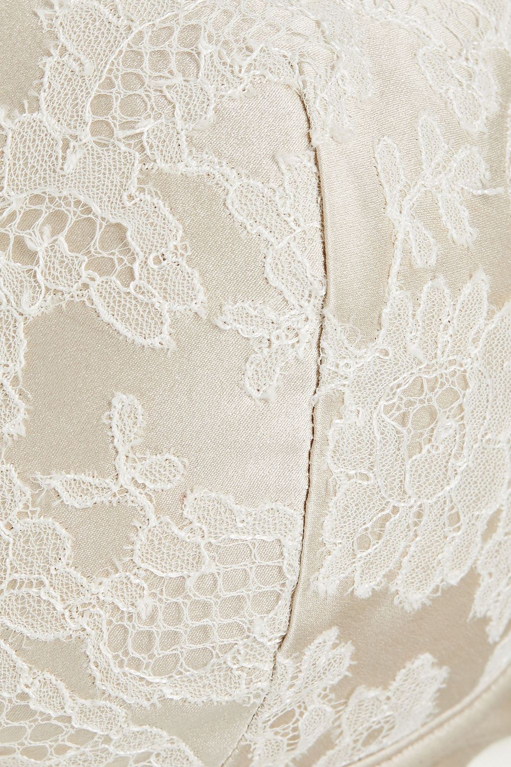 CARINE GILSON Lace-trimmed stretch-silk satin underwired bra