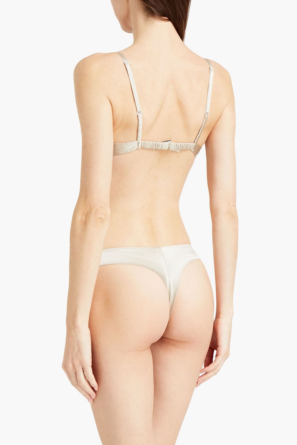 CARINE GILSON Lace-trimmed stretch-silk satin underwired bra