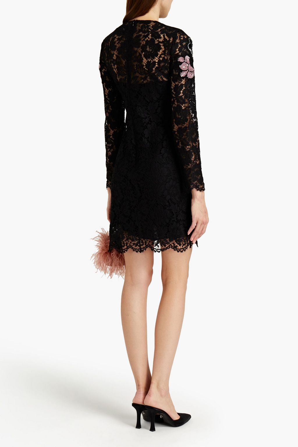 VALENTINO GARAVANI Embellished corded lace mini dress