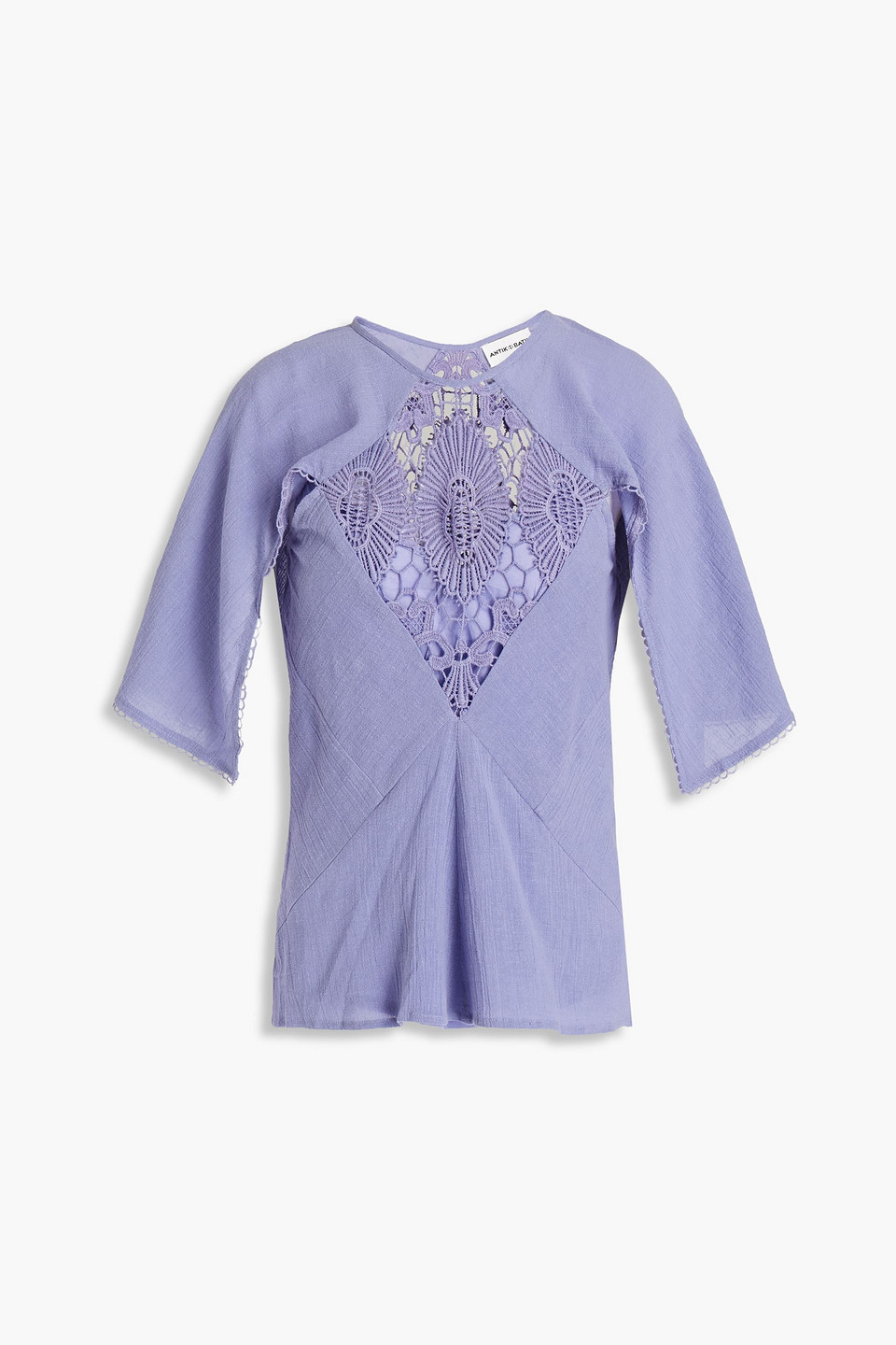 Antik Batik Sola guipure lace-paneled cotton-gauze top