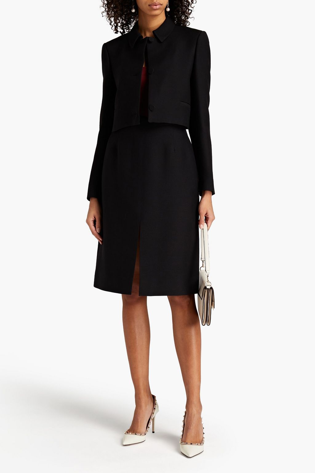 VALENTINO GARAVANI Wool and silk-blend crepe skirt