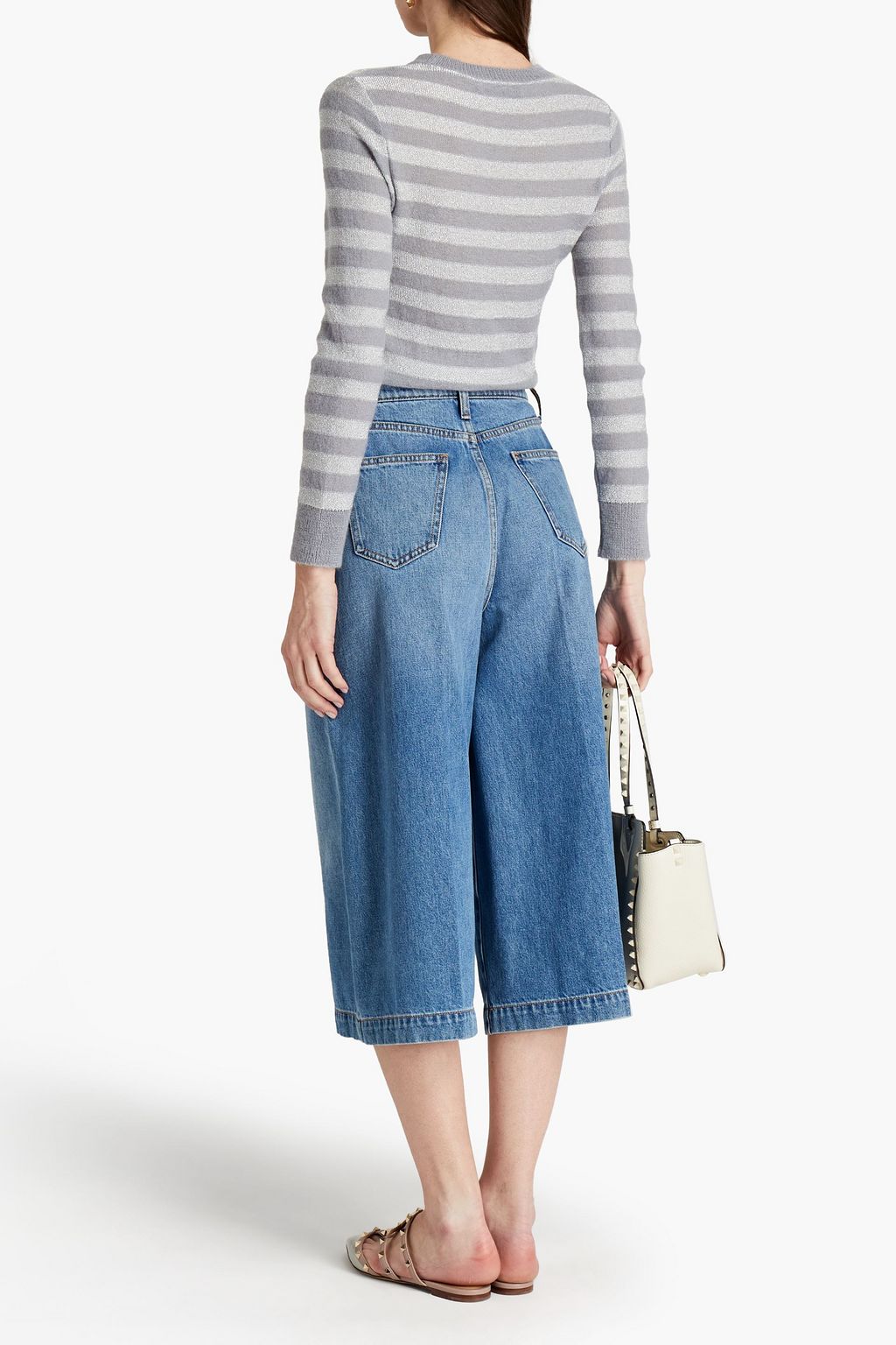VALENTINO GARAVANI Metallic striped knitted sweater