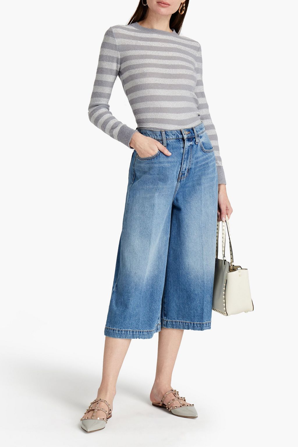VALENTINO GARAVANI Metallic striped knitted sweater