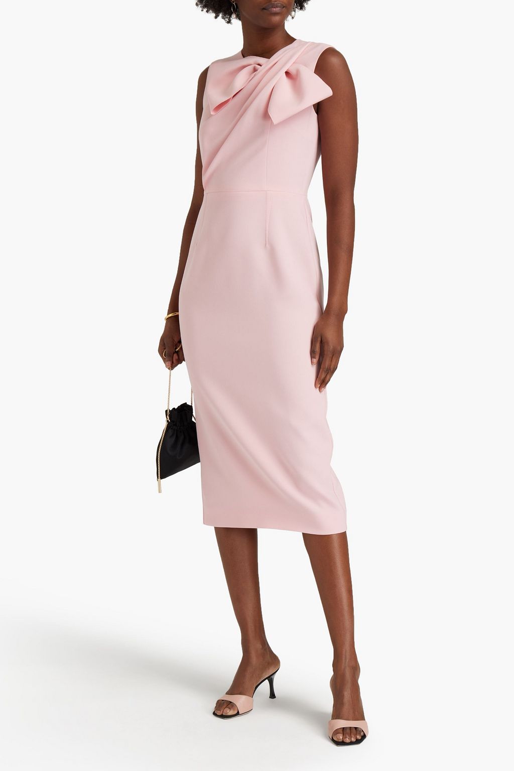 ROKSANDA Bow-embellished crepe midi dress