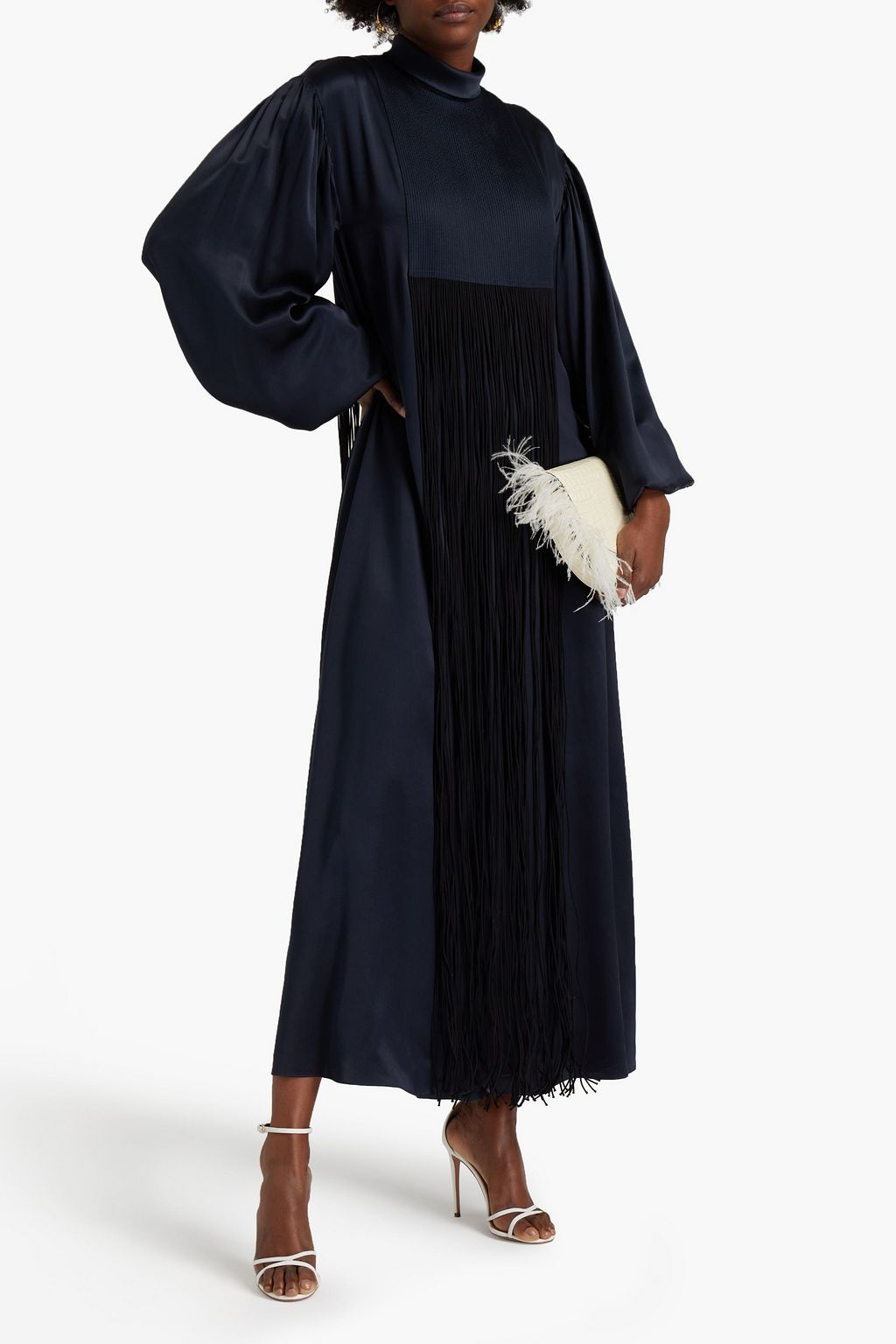 ROKSANDA Gathered silk-satin maxi dress