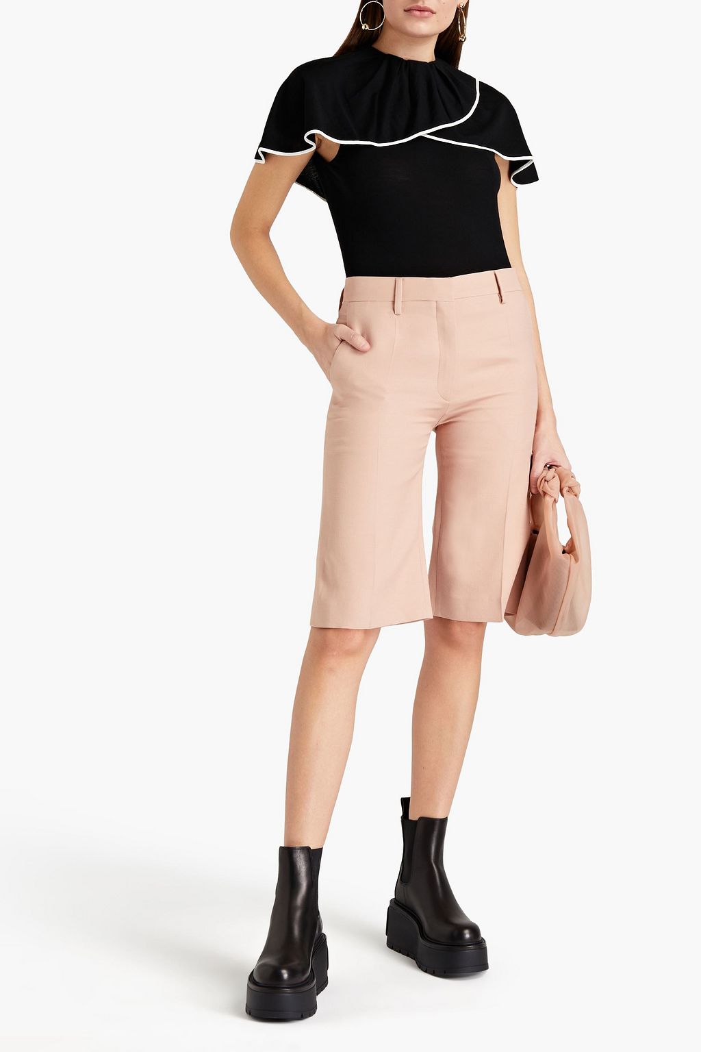 VALENTINO GARAVANI Cape-effect wool top