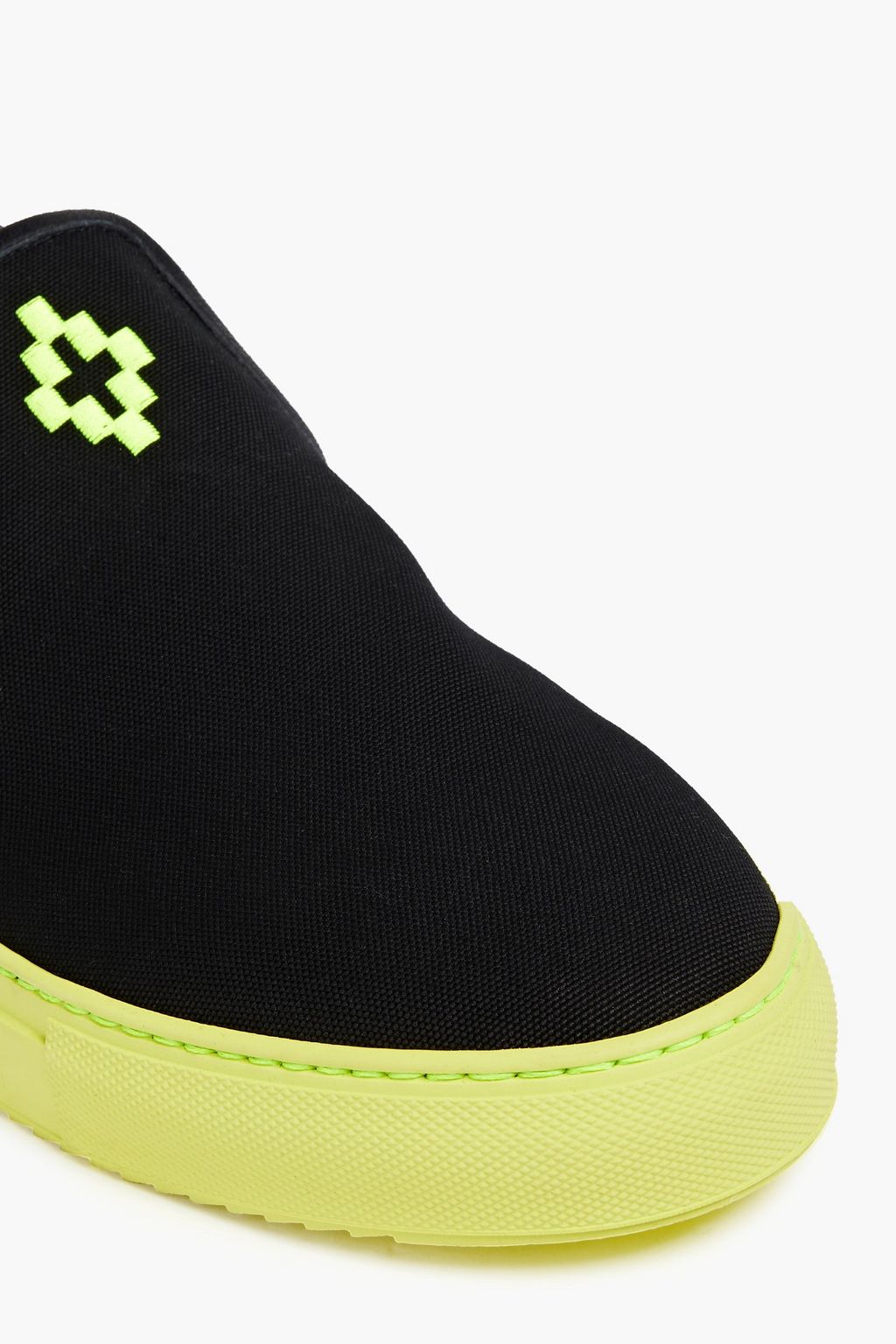 MARCELO BURLON Neon-trimmed canvas slip-on sneakers