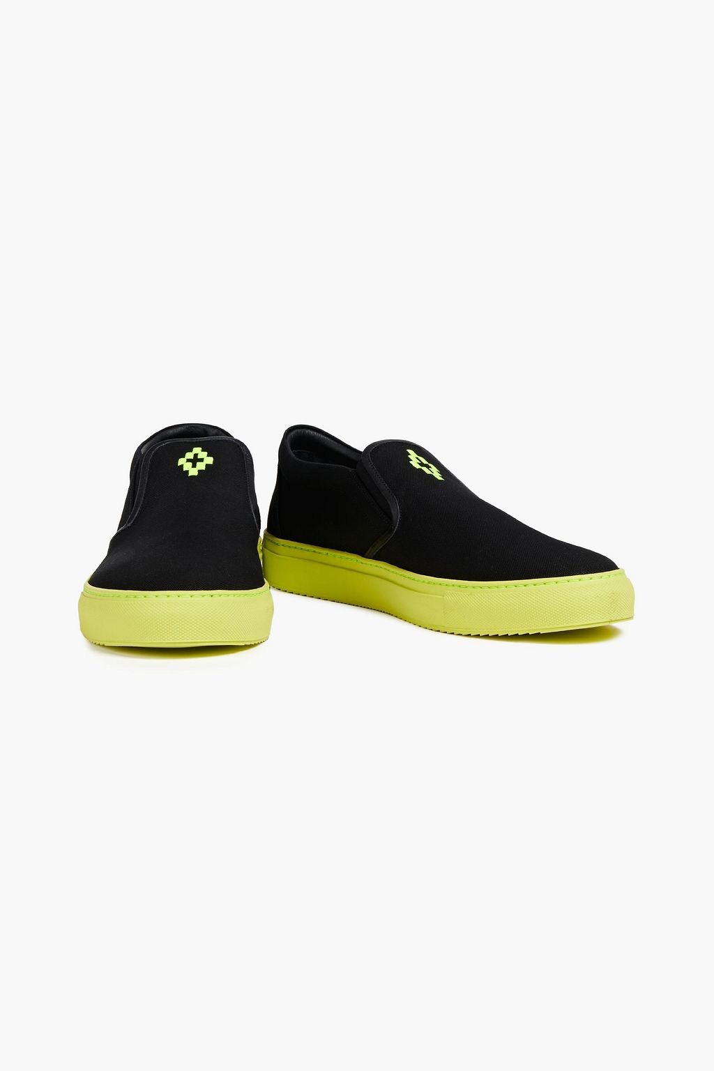 MARCELO BURLON Neon-trimmed canvas slip-on sneakers
