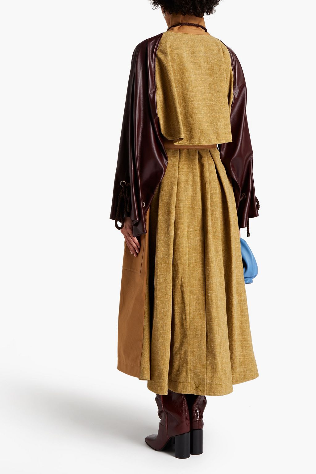 ROKSANDA Faux leather-paneled cotton raincoat