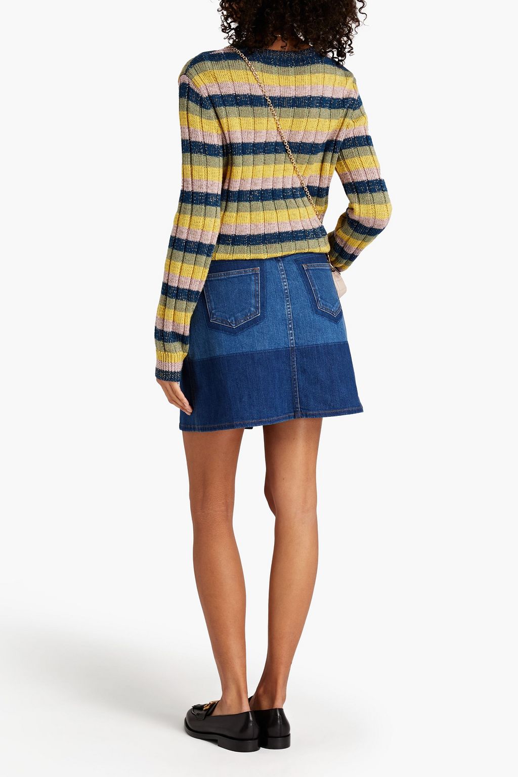 VALENTINO GARAVANI Ribbed metallic striped wool sweater