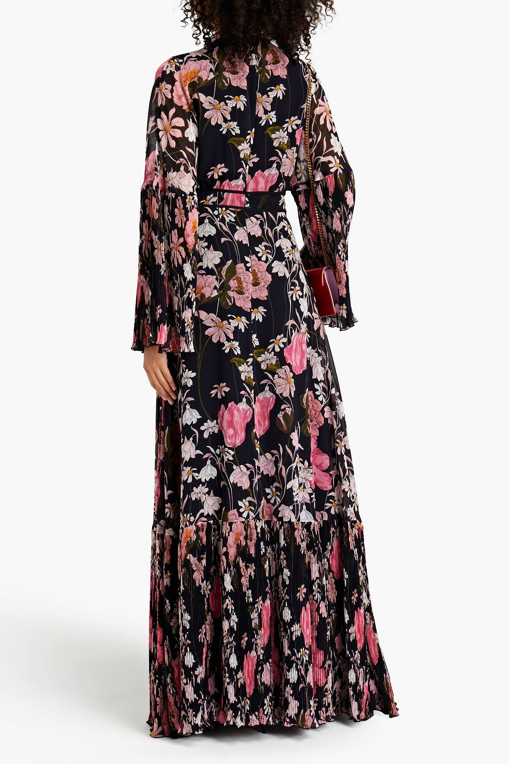GIAMBA Ruffled floral-print georgette maxi dress