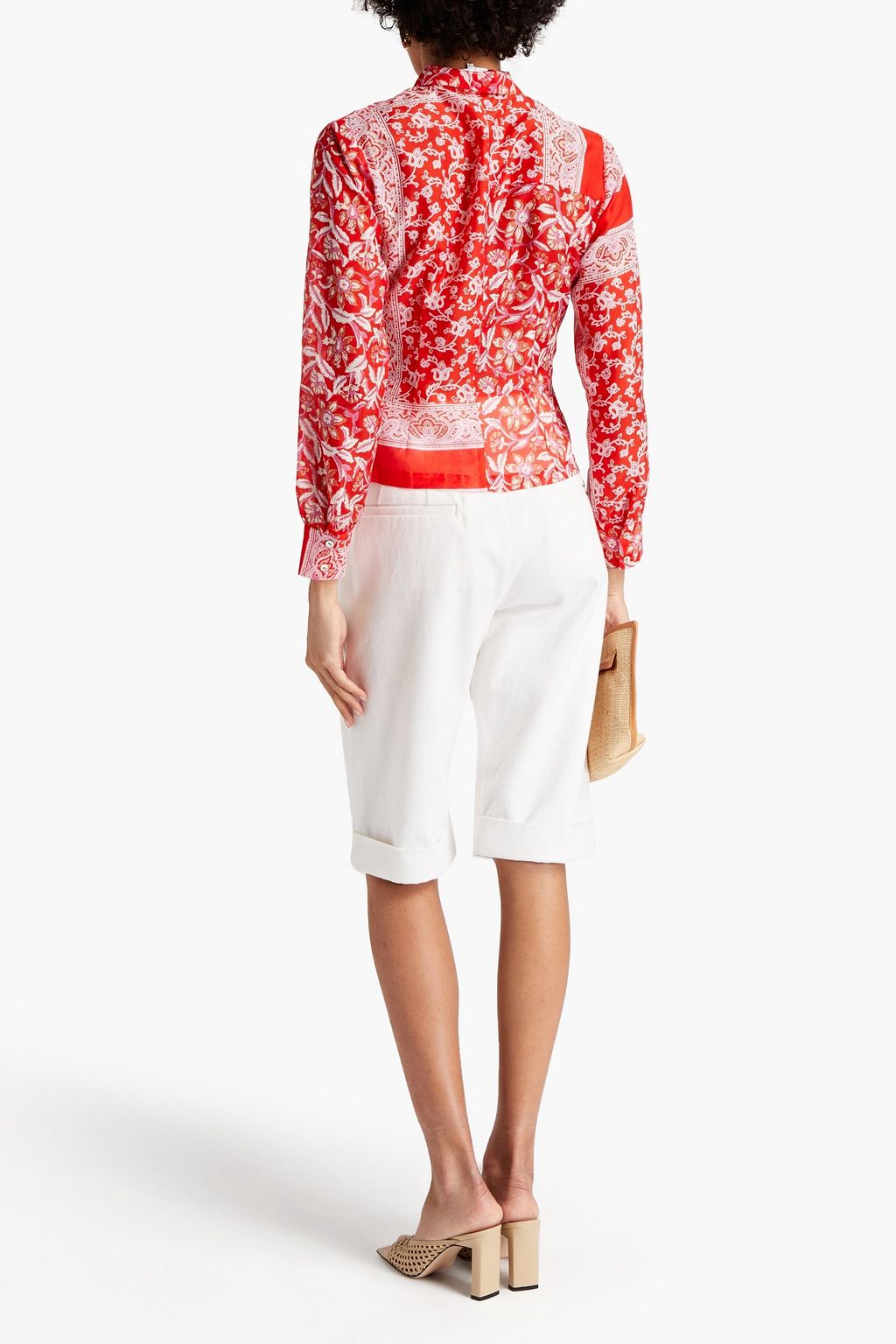 ANTIK BATIK Iloni floral-print cotton and silk-blend voile shirt