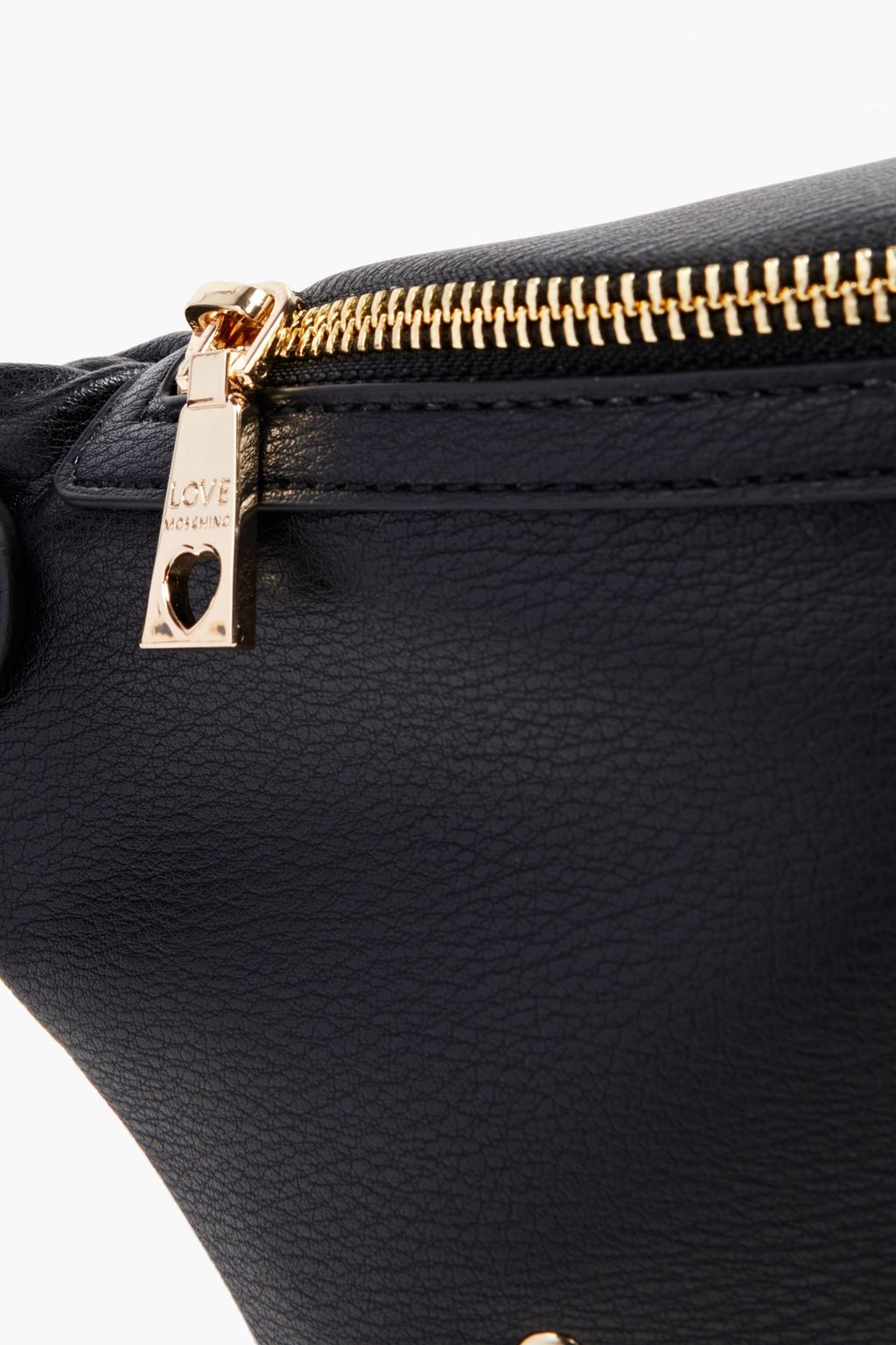LOVE MOSCHINO Eyelet-embellished faux textured-leather belt bag