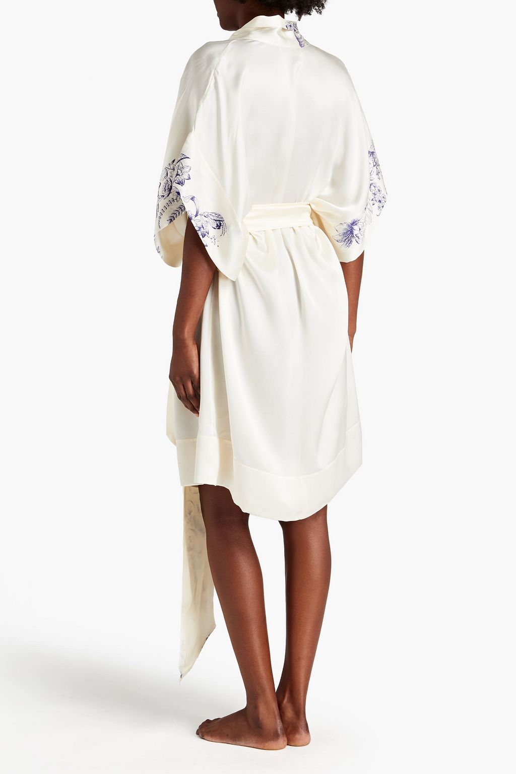 CARINE GILSON Belted floral-print silk-satin kimono