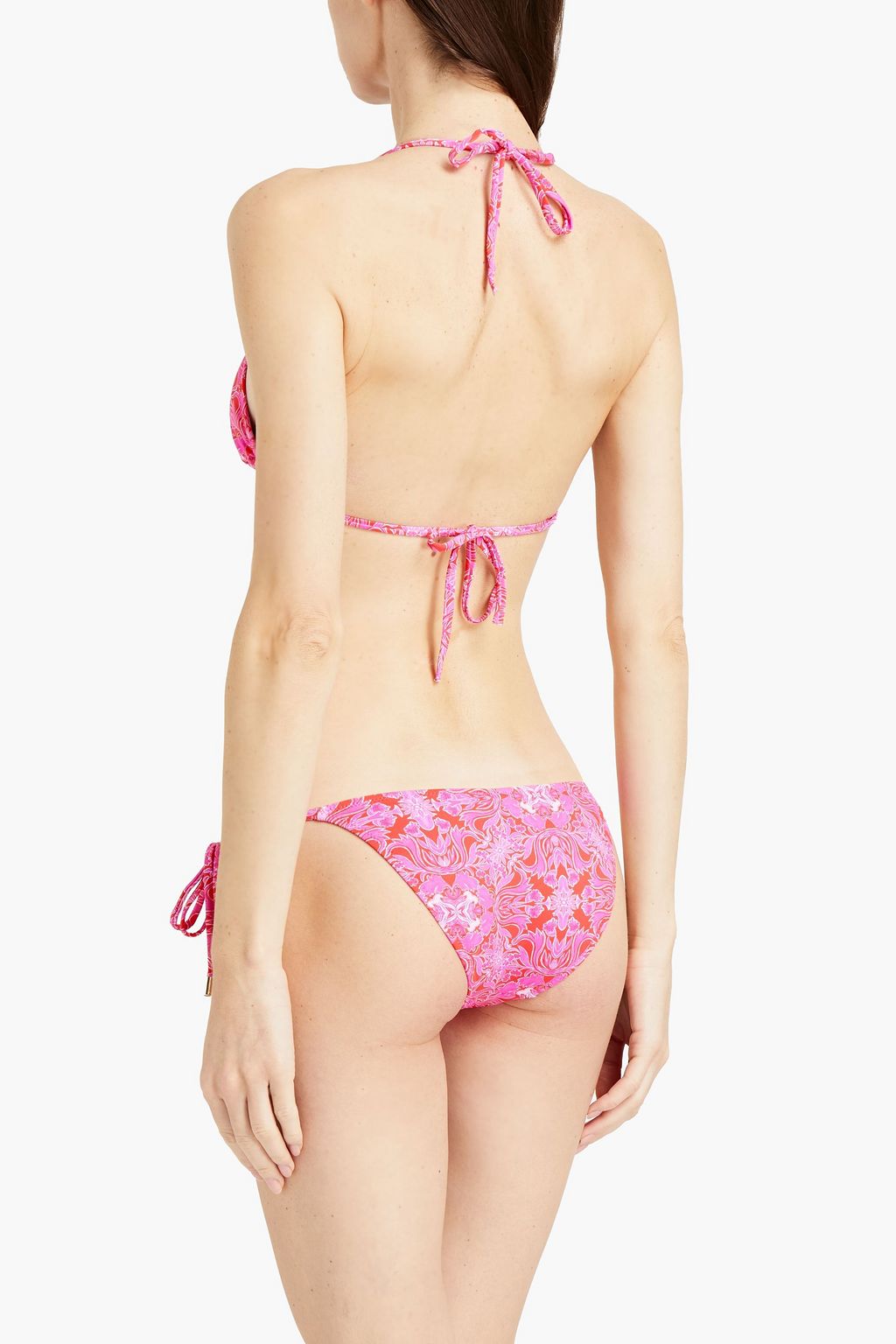 MELISSA ODABASH Cancun tie-detailed printed bikini briefs