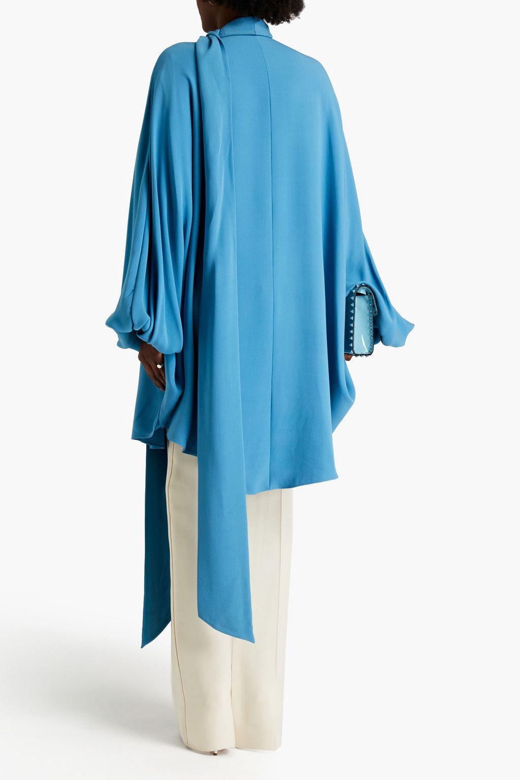 VALENTINO GARAVANI Cape-effect silk-crepe blouse