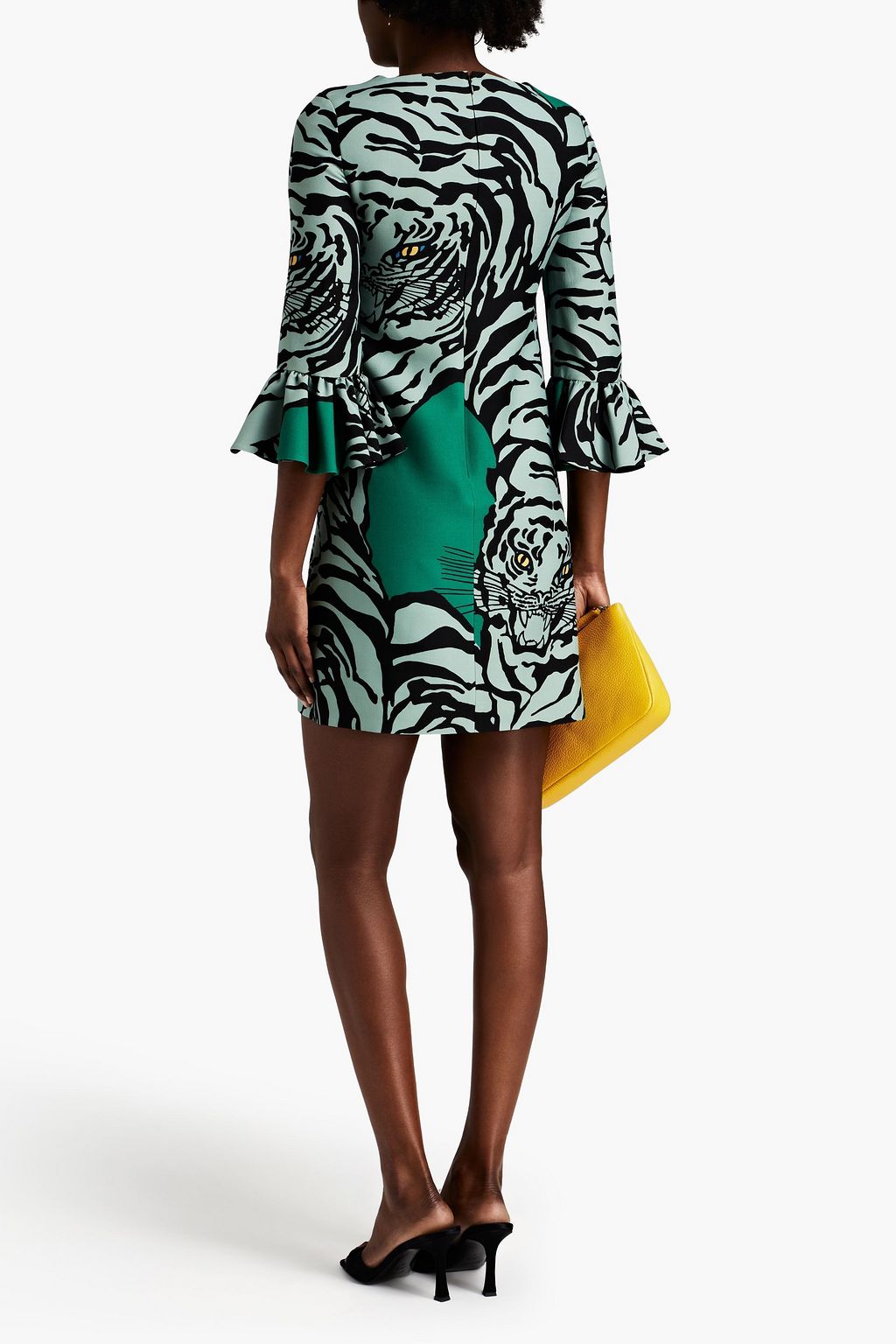 VALENTINO GARAVANI Printed wool and silk-blend crepe mini dress