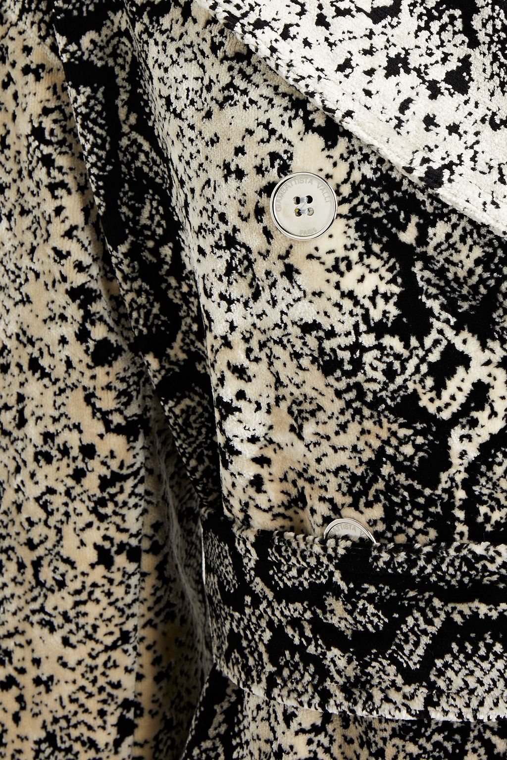 GIAMBATTISTA VALLI Double-breasted snake-print velvet coat