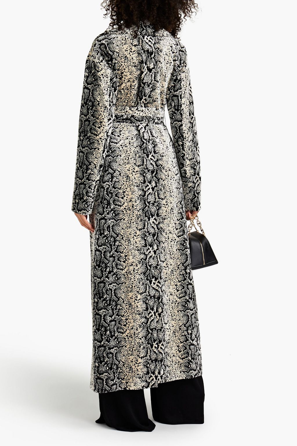 GIAMBATTISTA VALLI Double-breasted snake-print velvet coat