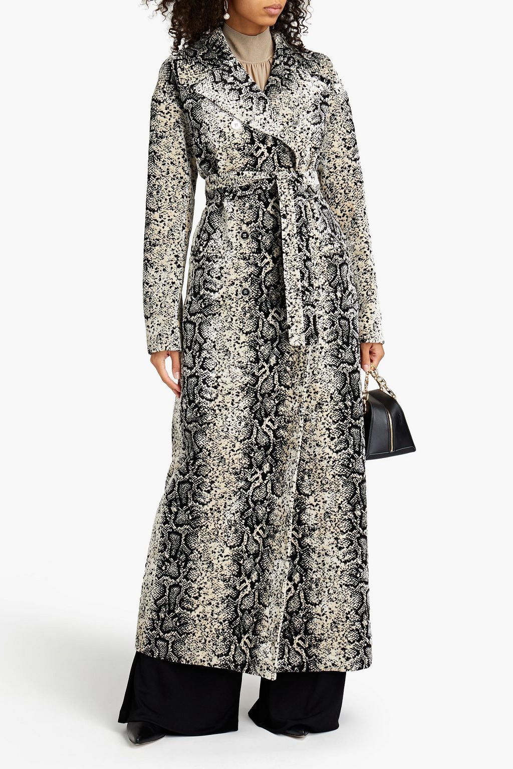 GIAMBATTISTA VALLI Double-breasted snake-print velvet coat