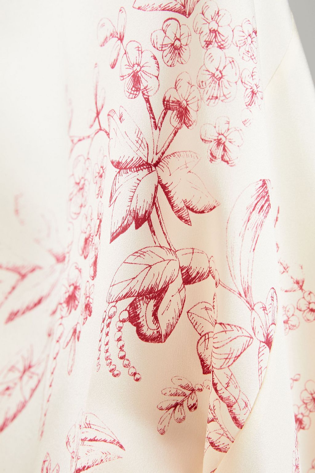 CARINE GILSON Belted floral-print silk-satin kimono