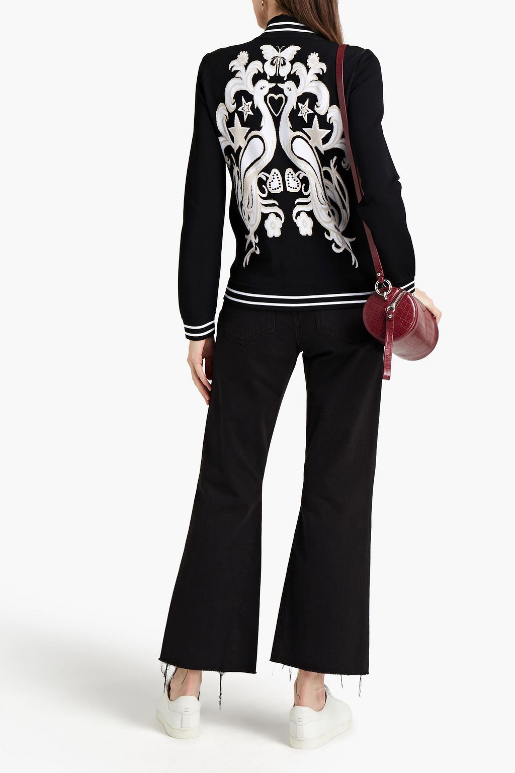 VALENTINO GARAVANI Intarsia-knit bomber jacket