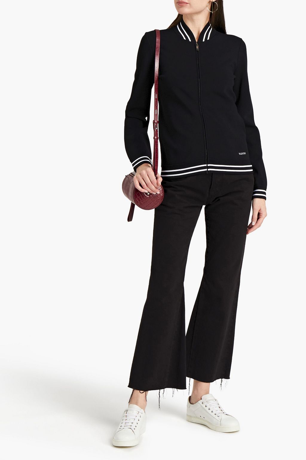 VALENTINO GARAVANI Intarsia-knit bomber jacket