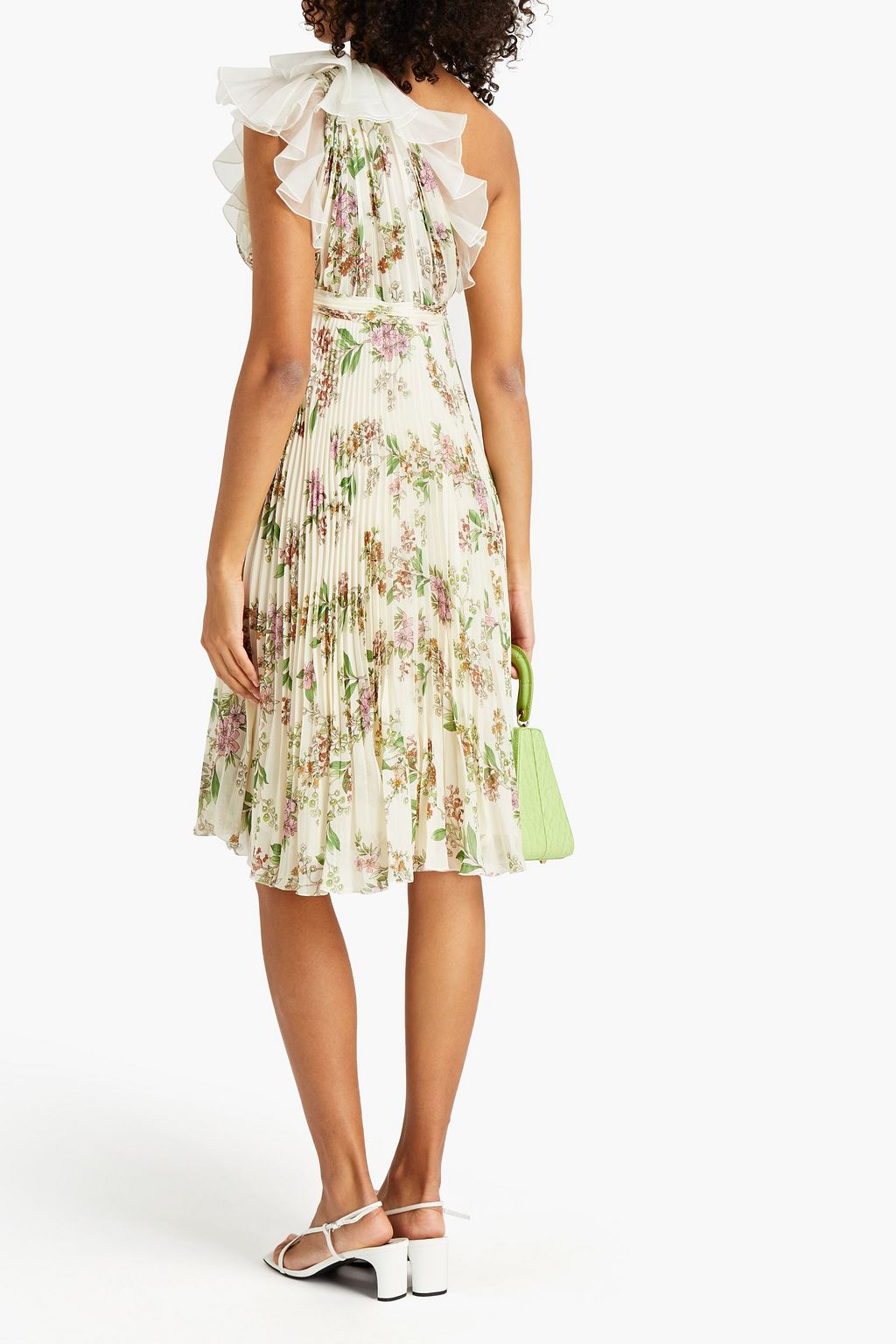 GIAMBATTISTA VALLI One-shoulder ruffled pleated silk-chiffon dress