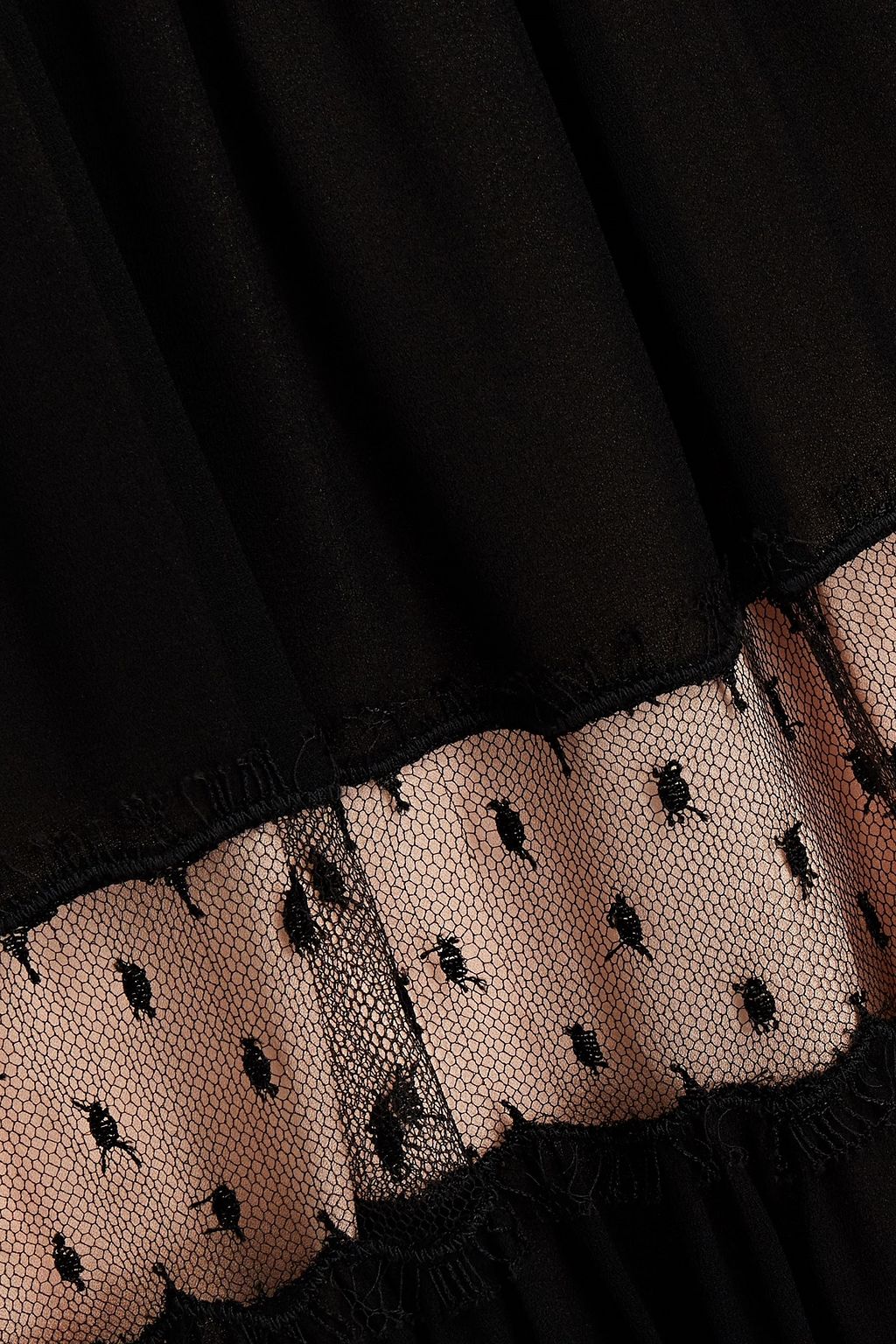 GIAMBATTISTA VALLI Point d'esprit-paneled crepe mini dress
