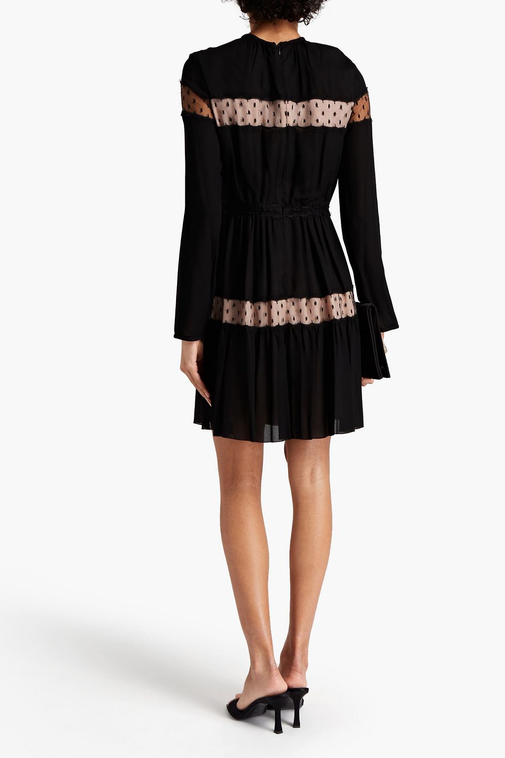 GIAMBATTISTA VALLI Point d'esprit-paneled crepe mini dress