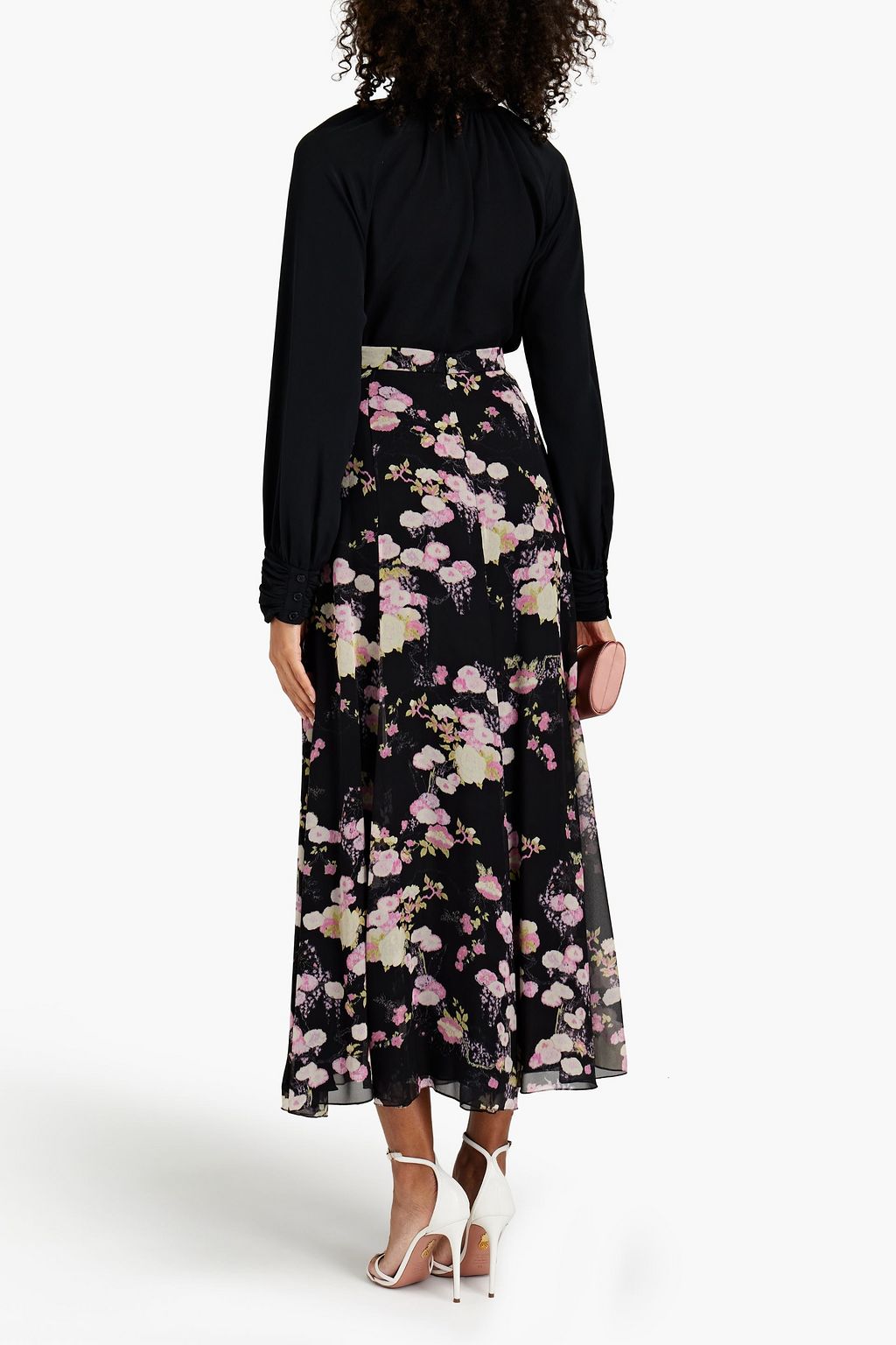 GIAMBATTISTA VALLI Floral-print silk-chiffon maxi skirt
