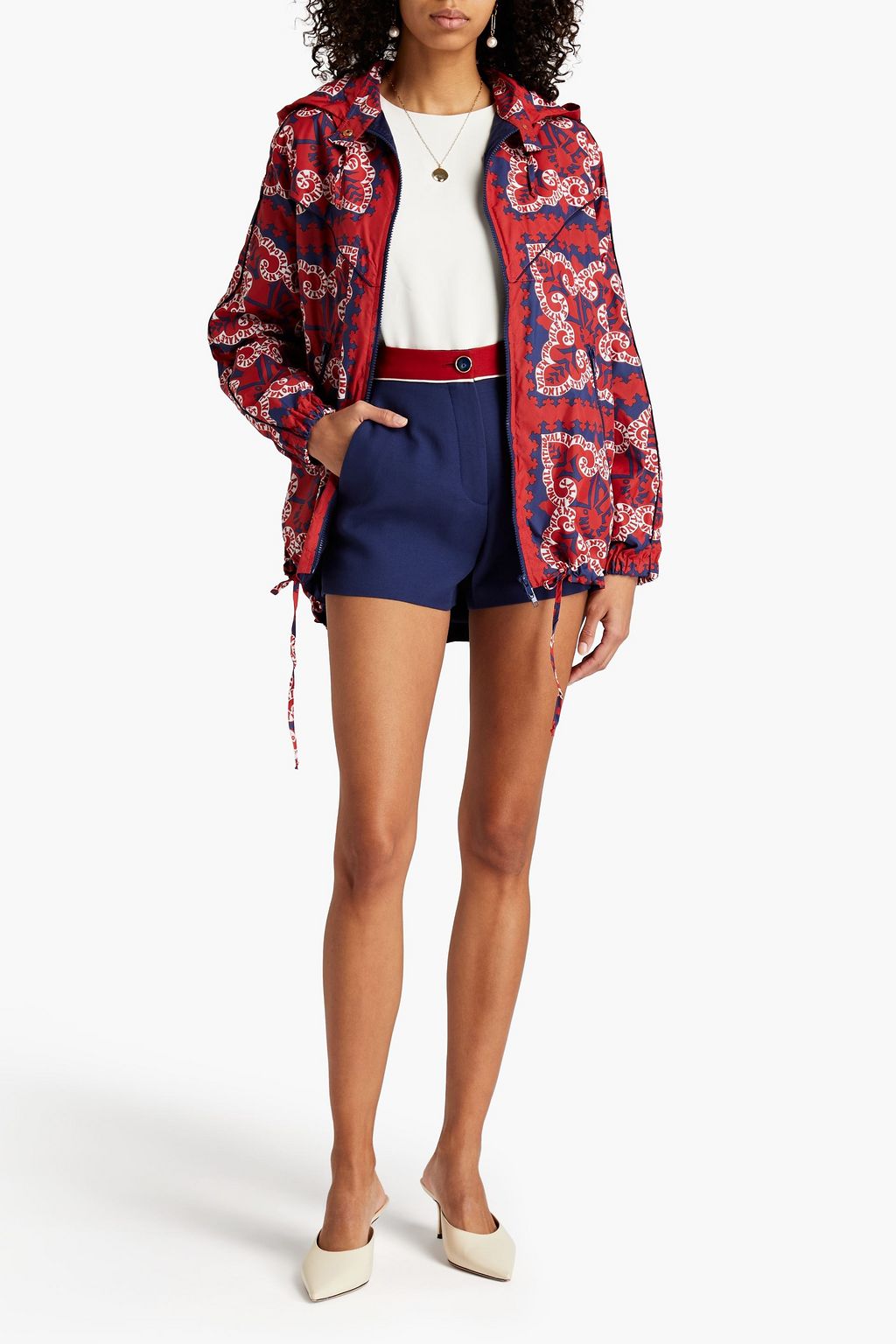 VALENTINO GARAVANI Printed hooded shell jacket