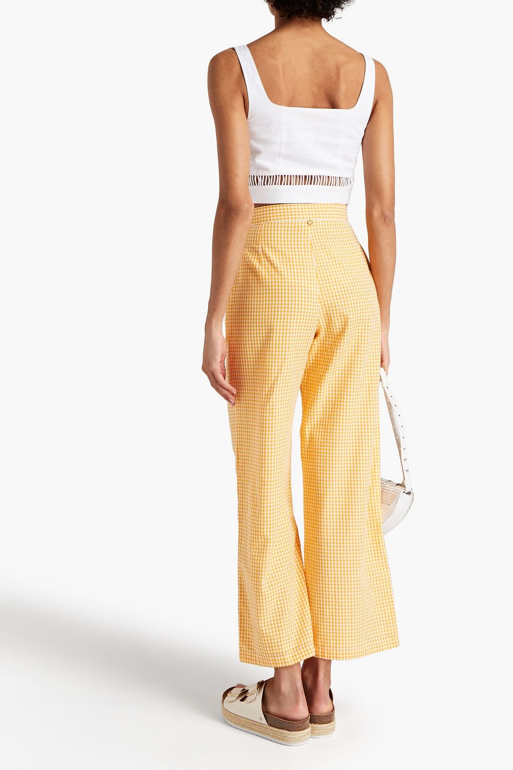 ANTIK BATIK Patty gingham cotton straight-leg pants