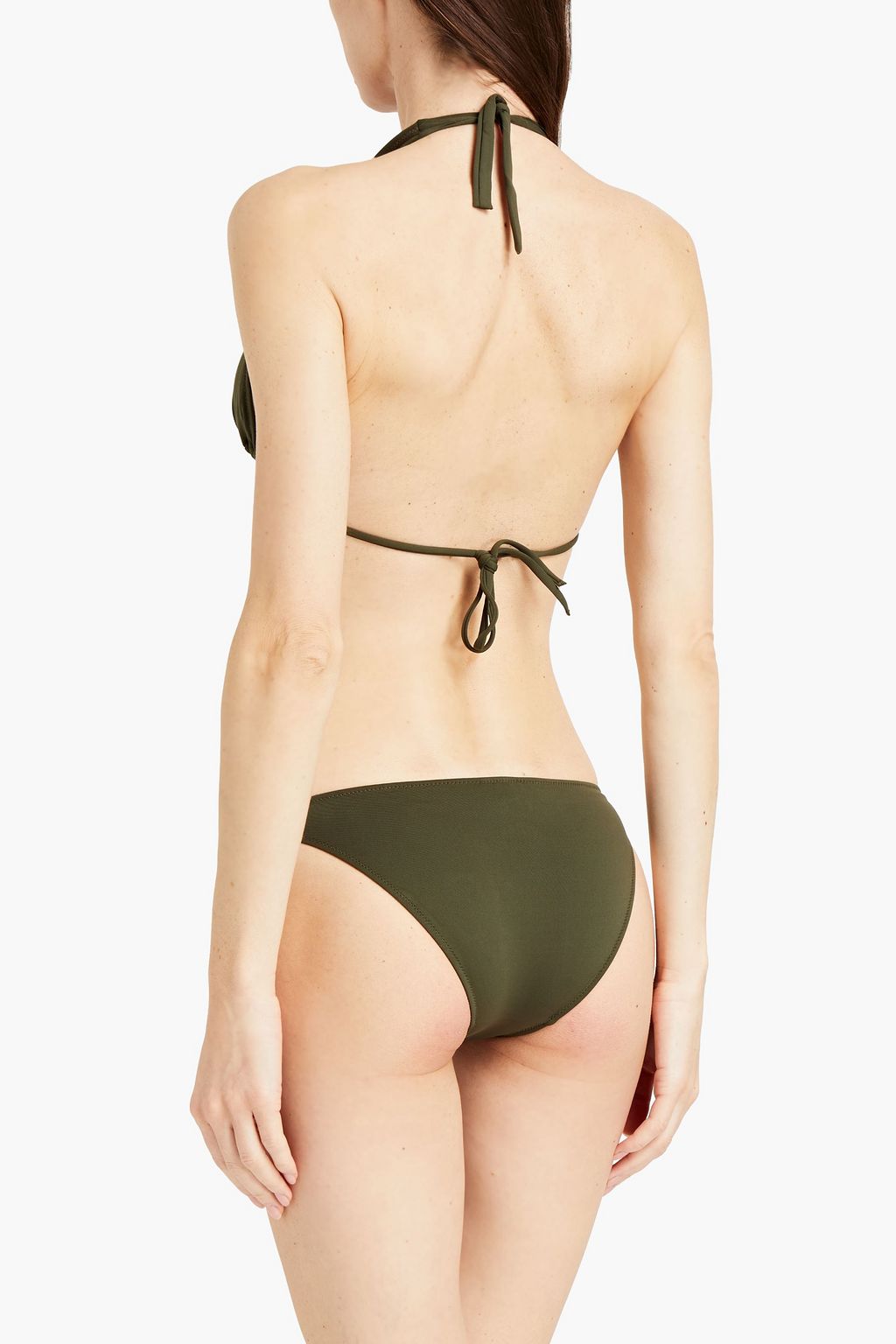 MELISSA ODABASH Athens striped stretch-piquè triangle bikini top