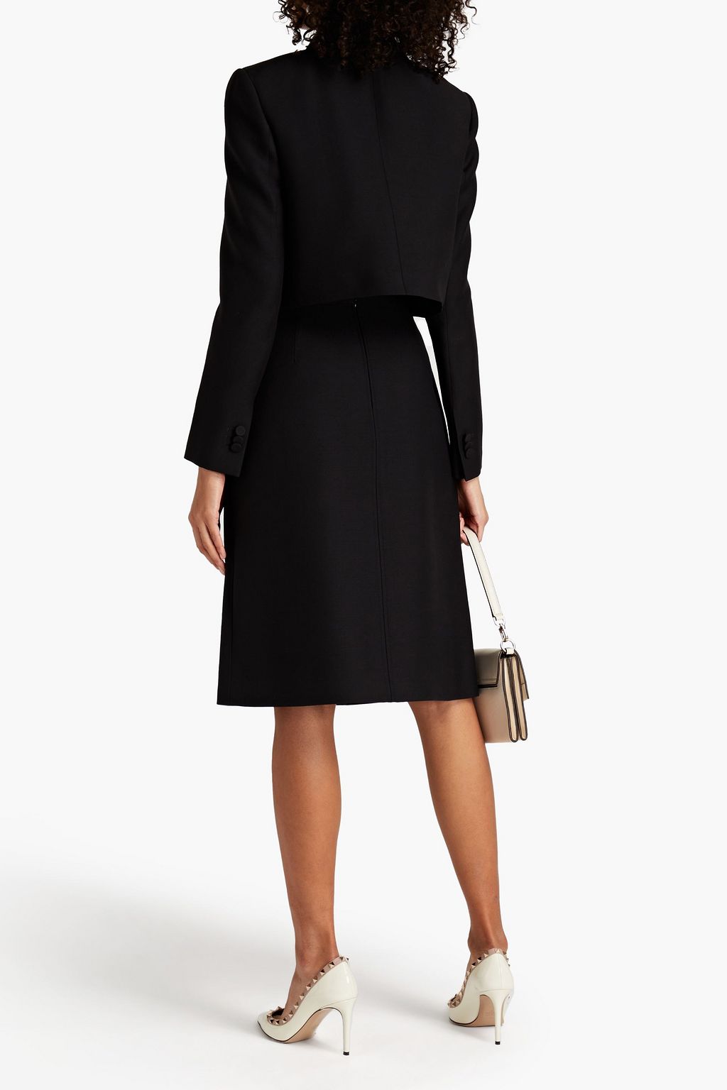 VALENTINO GARAVANI Cropped Jacke aus Crêpe aus einer Woll-Seidenmischung