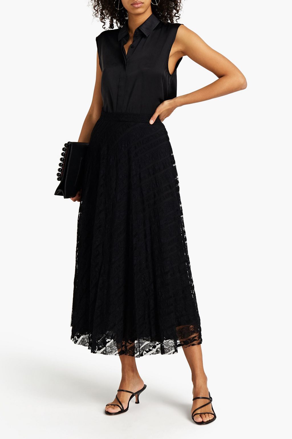 GIAMBATTISTA VALLI Wool-blend lace midi skirt