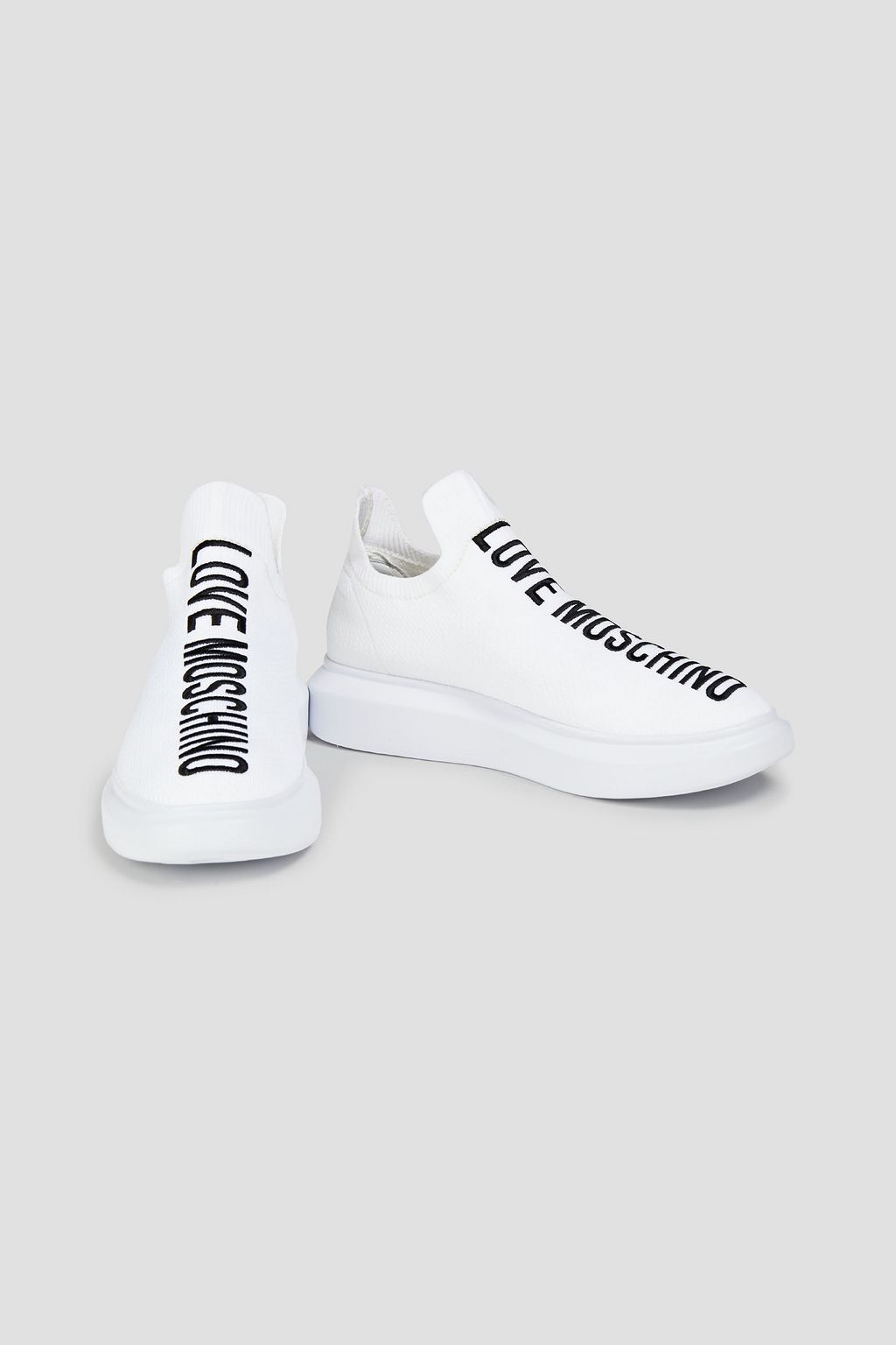 LOVE MOSCHINO Embroidered knitted sneakers