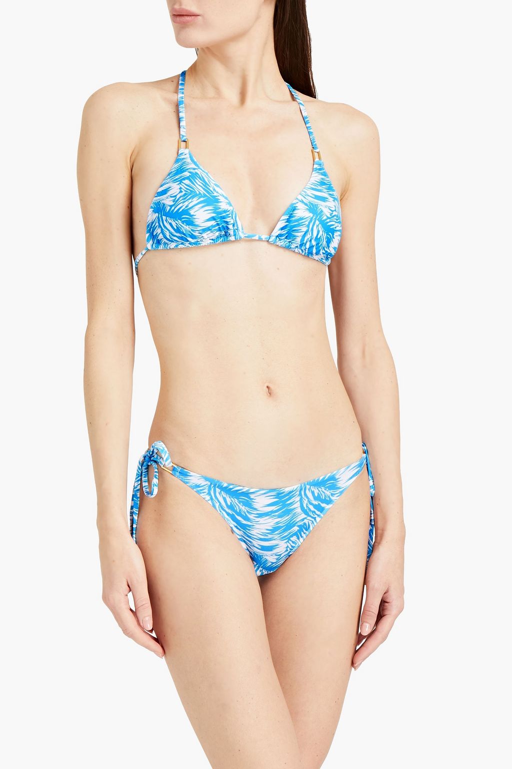 MELISSA ODABASH Cancun tie-detailed printed bikini briefs