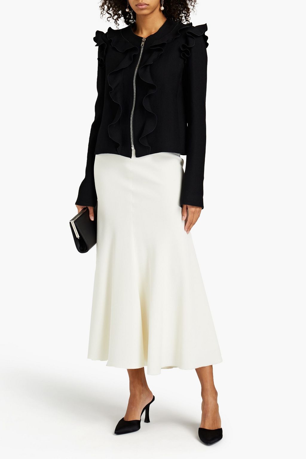 GIAMBATTISTA VALLI Ruffled wool-crepe jacket
