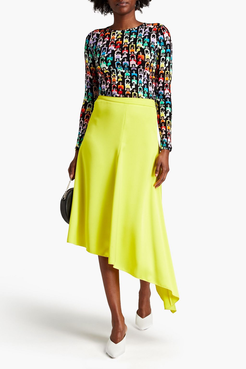 ALICE + OLIVIA Delaina cropped printed jersey top